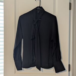 Banana Republic Black XS Necktie Blouse